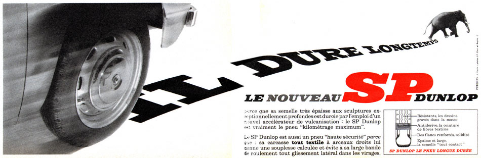 Publicité Dunlop 1963