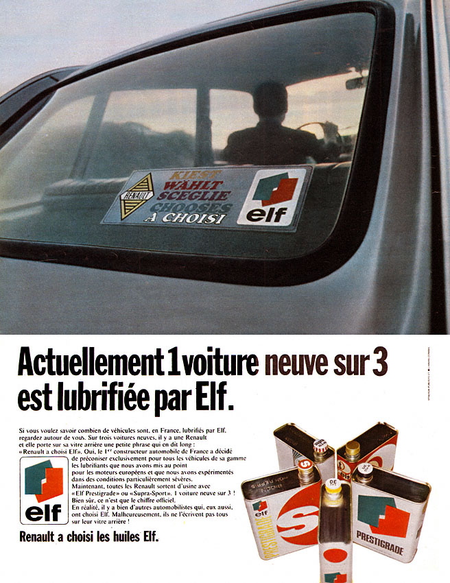 Publicité Elf 1969