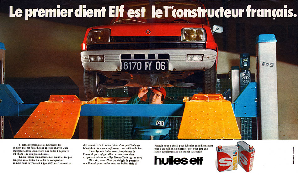 Publicité Elf 1973