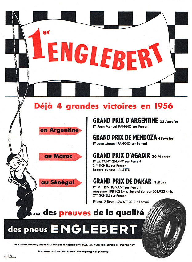 Publicité Englebert 1956