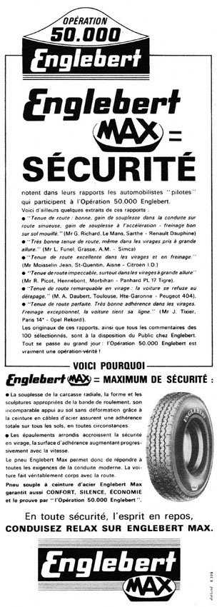 Publicité Englebert 1962