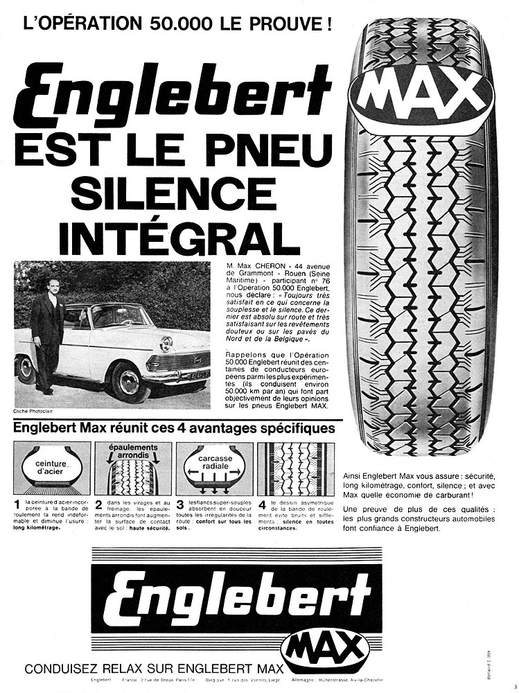 Publicité Englebert 1963