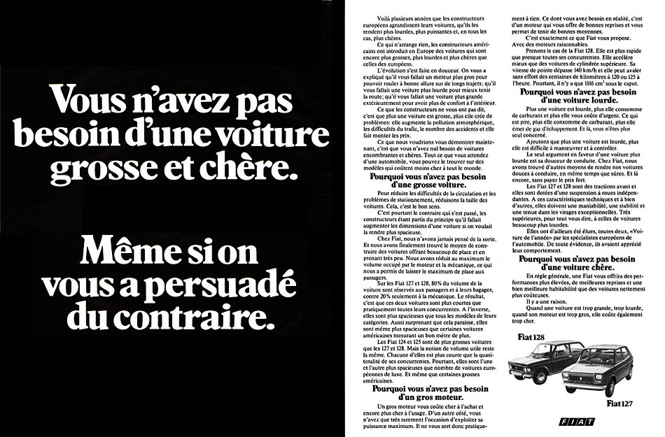 Publicité Fiat 1972