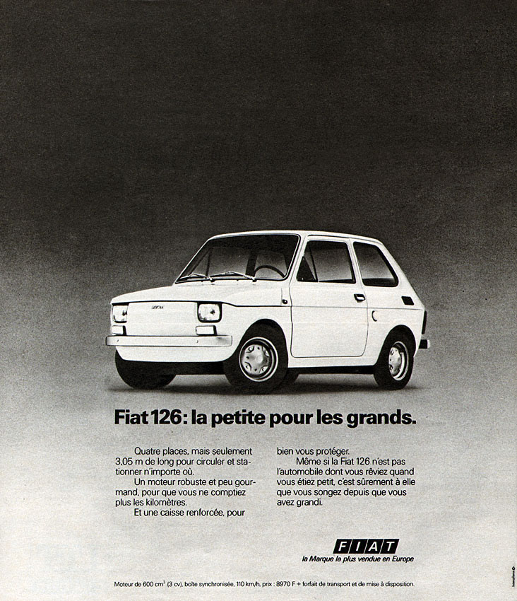 Publicité Fiat 1973