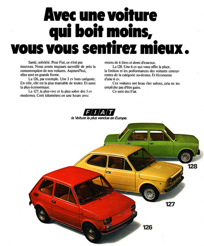 Publicité Fiat 1974