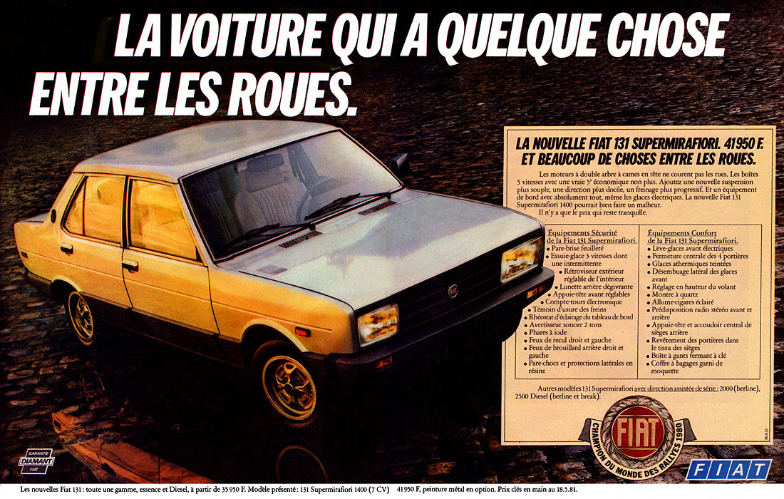 Publicité Fiat 1981