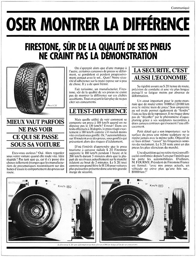 Publicité Firestone 1983