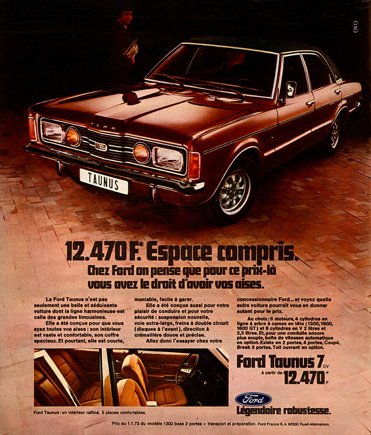 Publicité Ford 1973