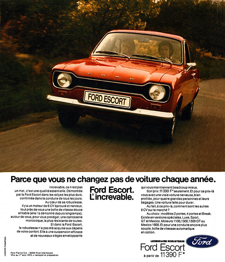 Publicité Ford 1973