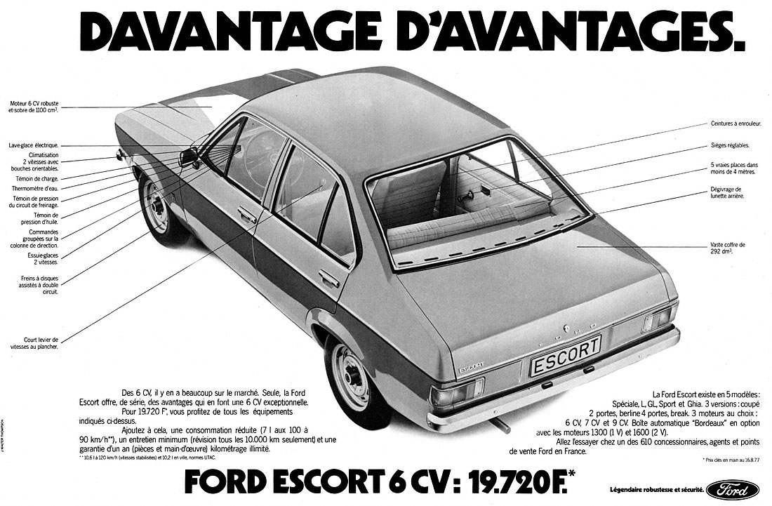 Publicité Ford 1977