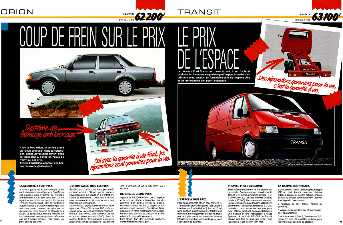 Publicité Ford 1986