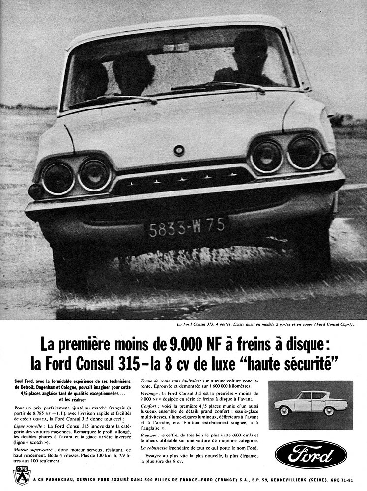 Publicité Ford 1961