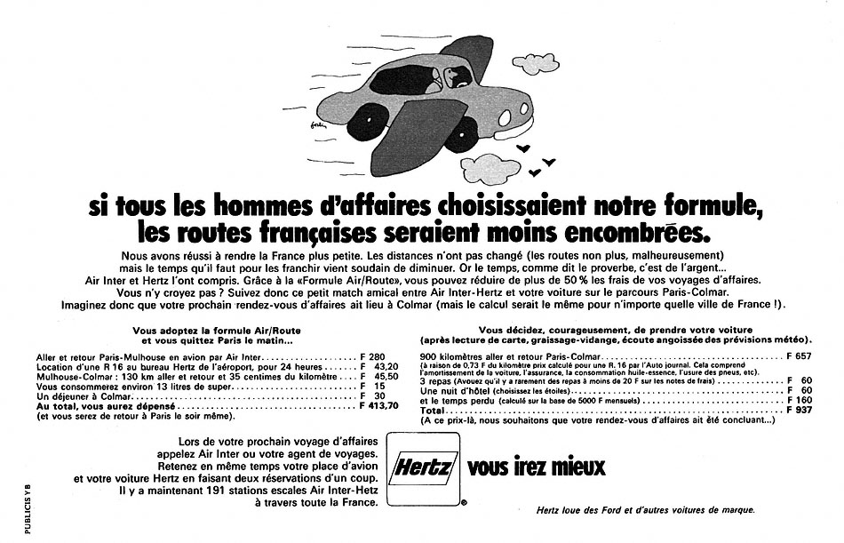 Publicité Hertz 1970