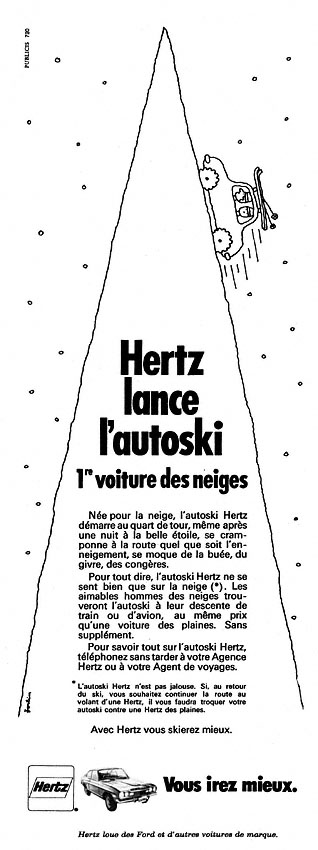 Publicité Hertz 1970