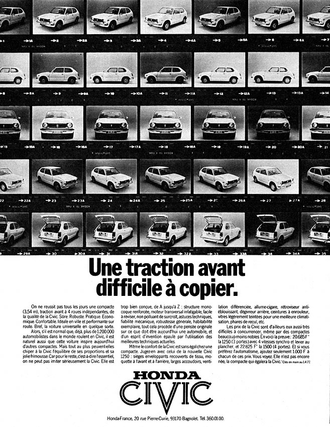 Publicité Honda 1977