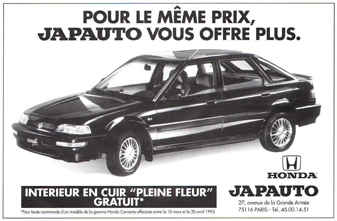 Publicité Honda 1993