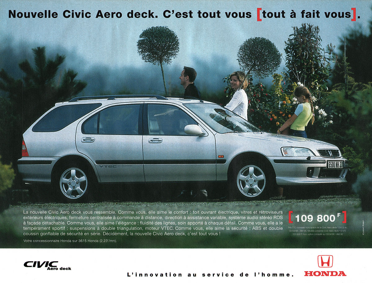 Publicité Honda 1998