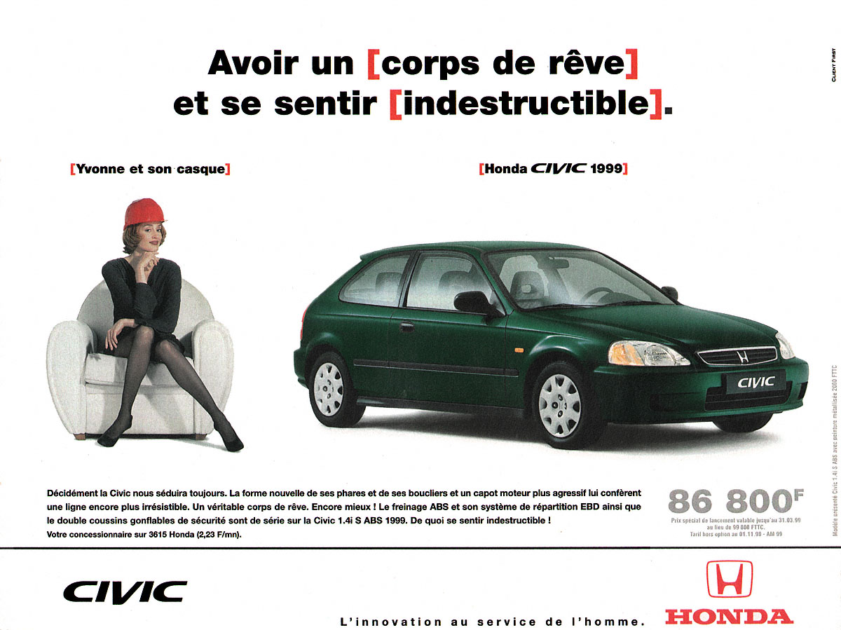 Publicité Honda 1998