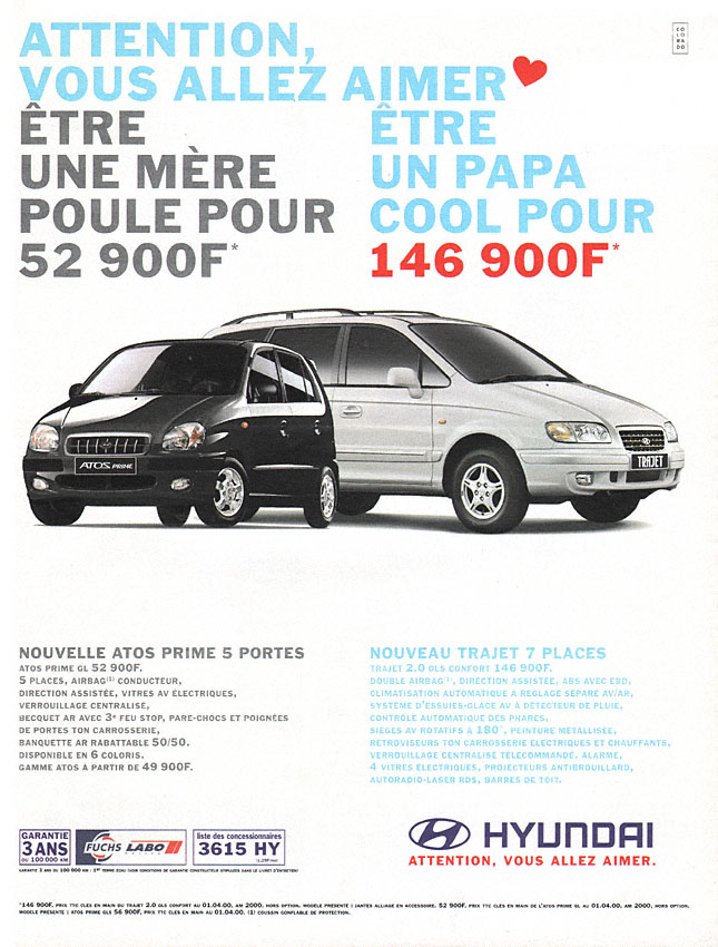 Publicité Hyundai 2000