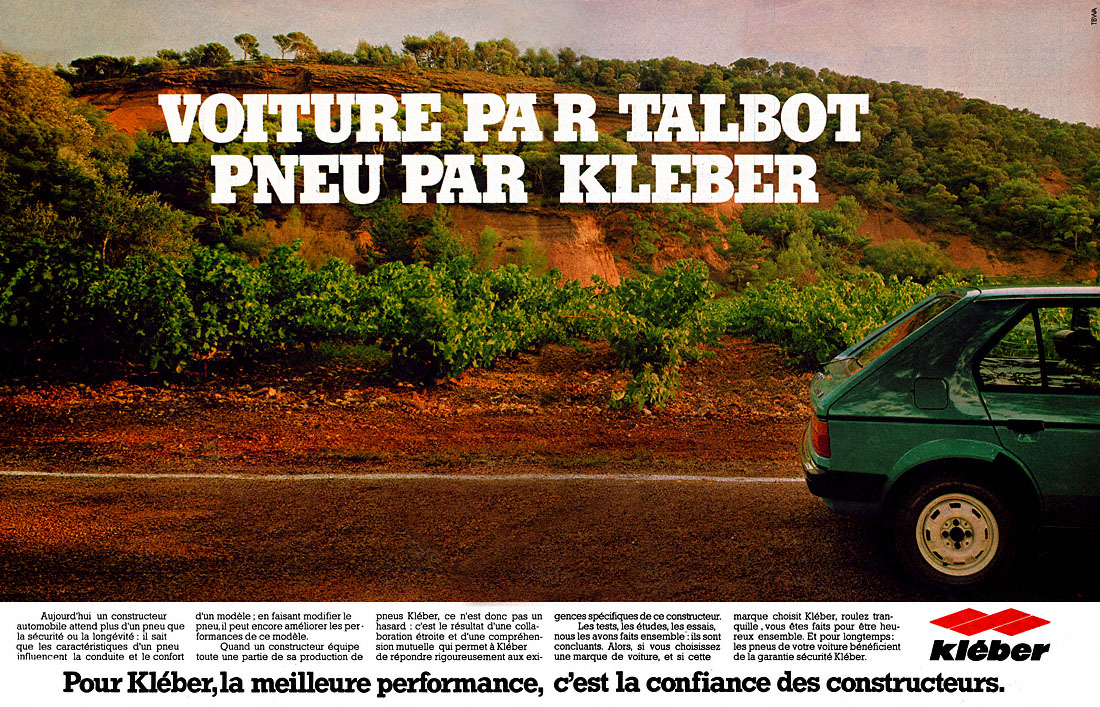 Publicité Klber-Colombes 1980