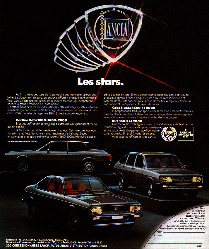 Publicité Lancia 1976