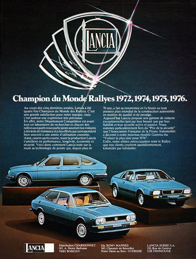 Publicité Lancia 1977