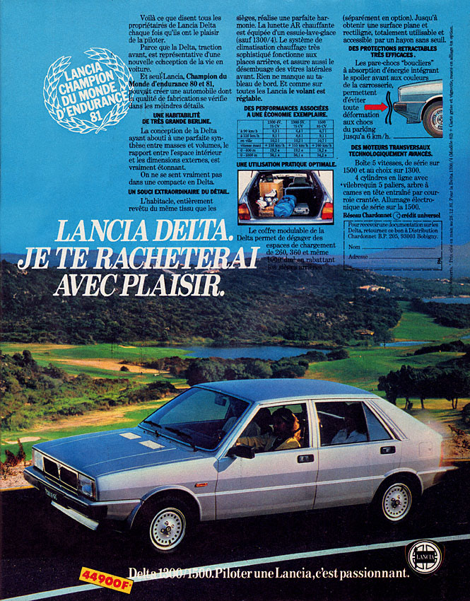 Publicité Lancia 1982