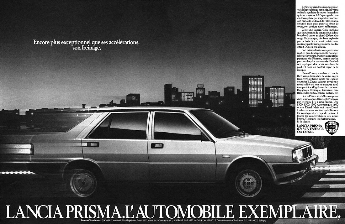 Publicité Lancia 1985