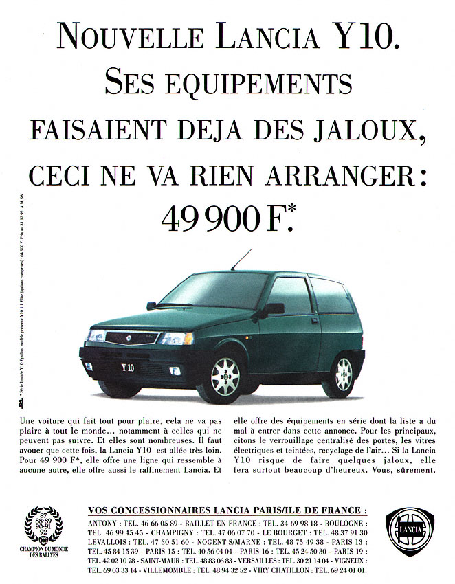 Publicité Lancia 1993