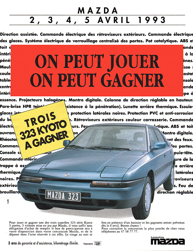 Publicité Mazda 1993