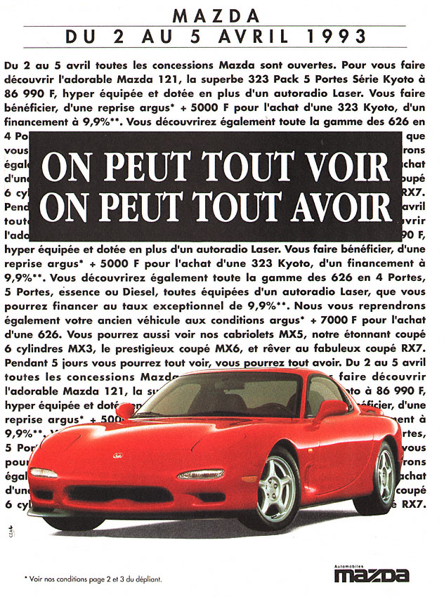 Publicité Mazda 1993