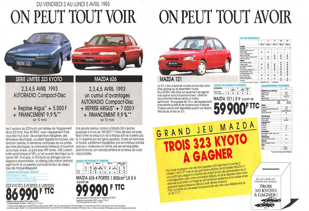 Publicité Mazda 1993