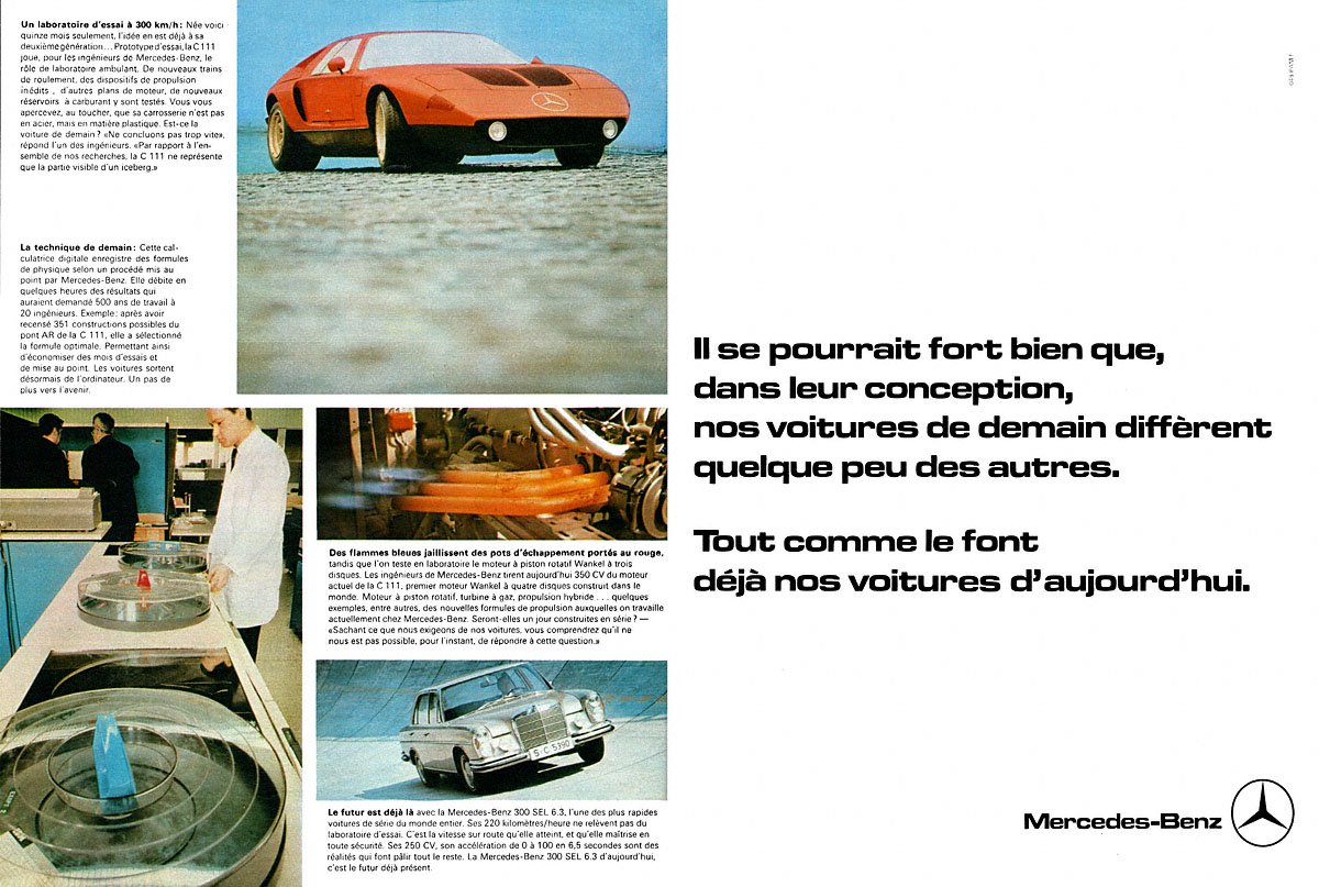 Publicit� Mercedes 1970