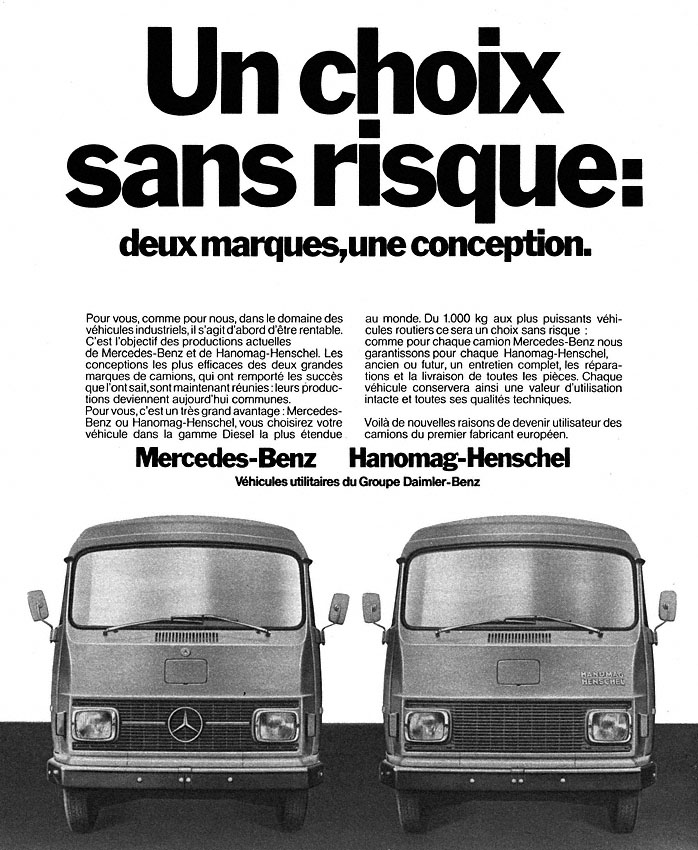 Publicité Mercedes 1972
