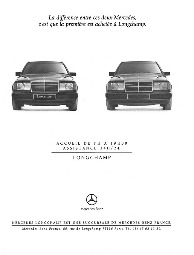 Publicité Mercedes 1990