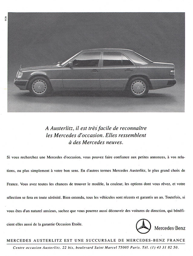 Publicité Mercedes 1991