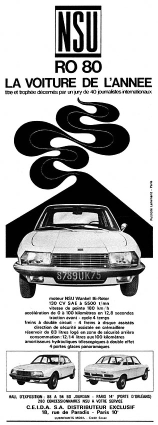 Publicité NSU 1968