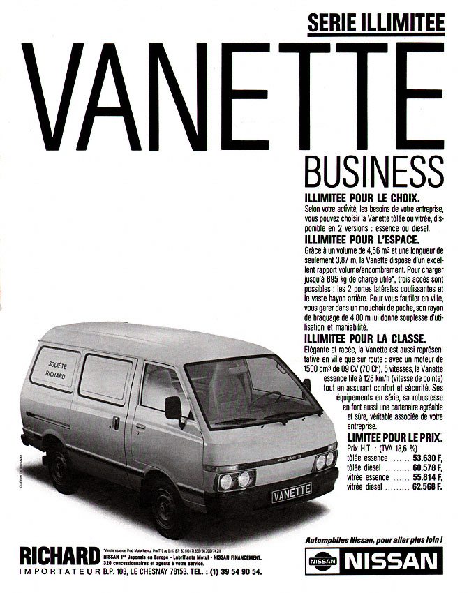 Publicité Nissan 1987