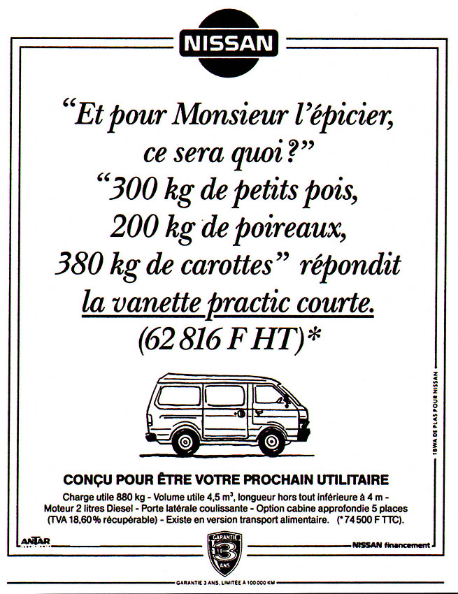 Publicité Nissan 1992