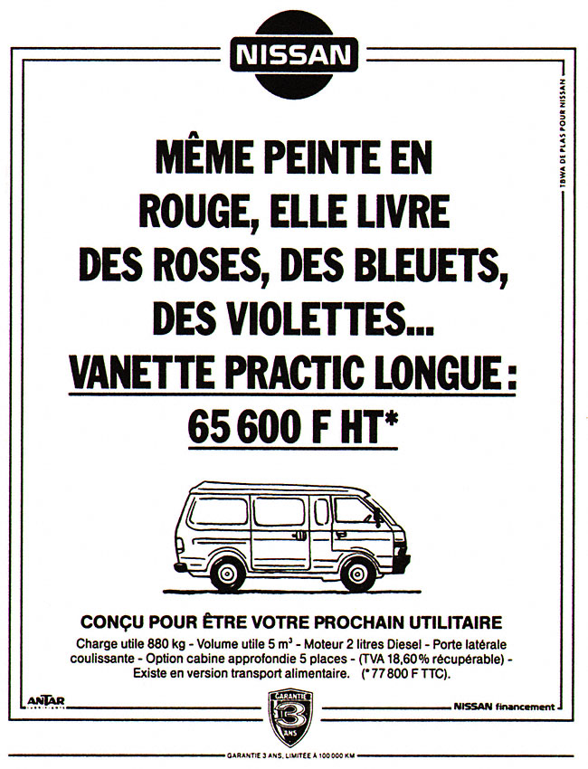 Publicité Nissan 1992