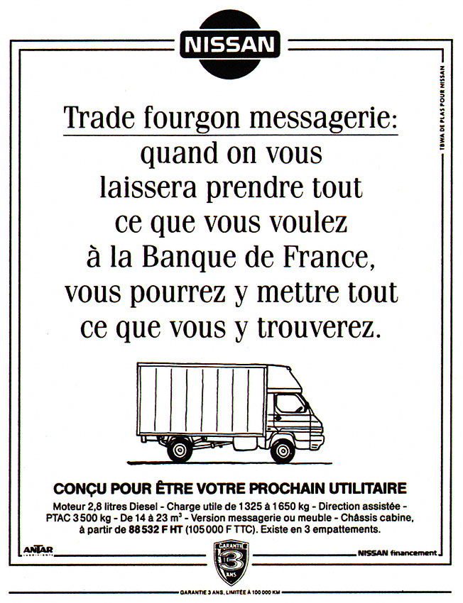 Publicité Nissan 1992