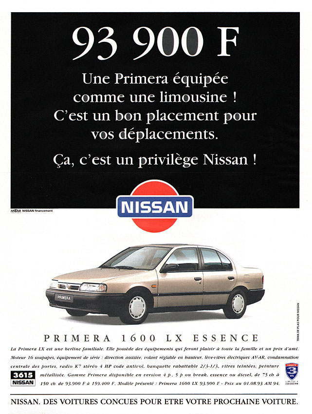 Publicité Nissan 1993