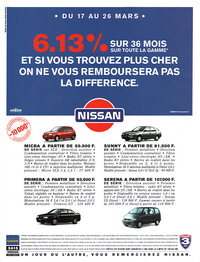 Publicité Nissan 1994