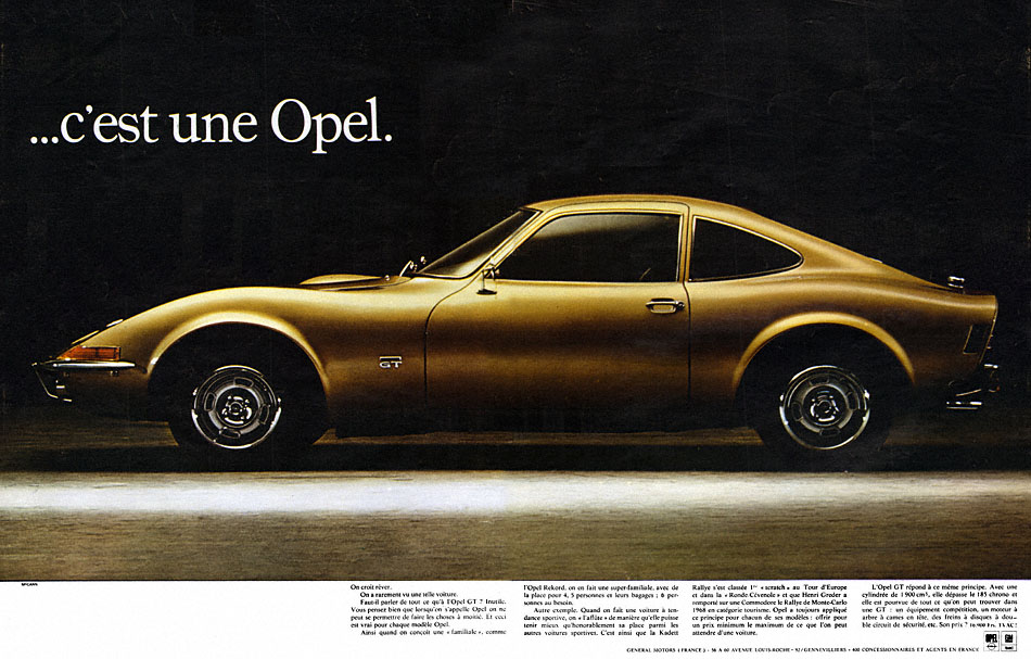 Publicité Opel 1968