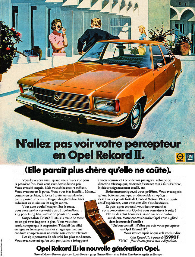 Publicité Opel 1972