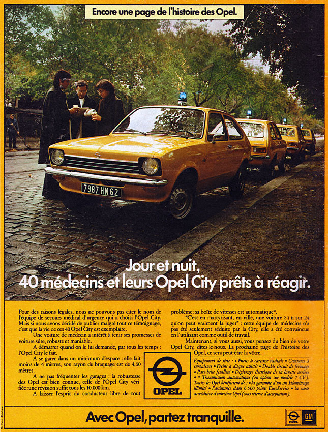 Publicité Opel 1977