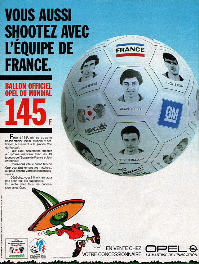 Publicité Opel 1986