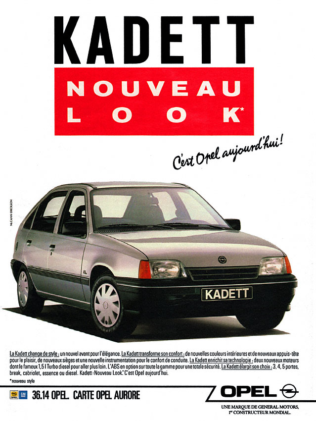 Publicité Opel 1989