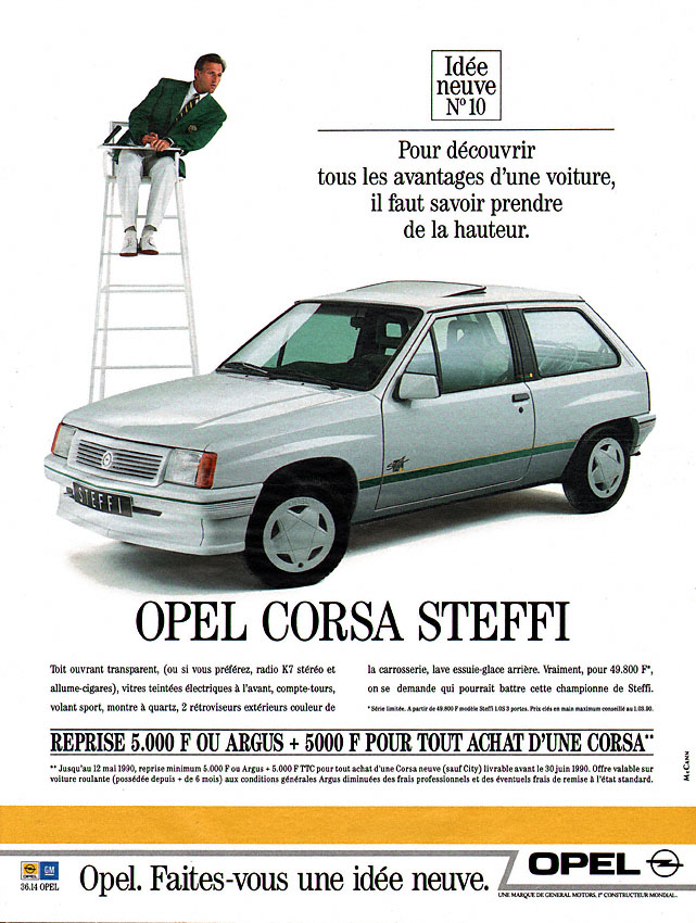 Publicité Opel 1990