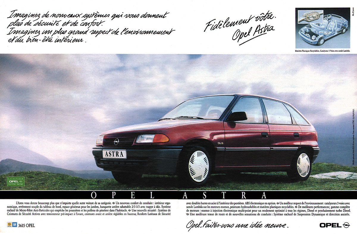Publicité Opel 1991